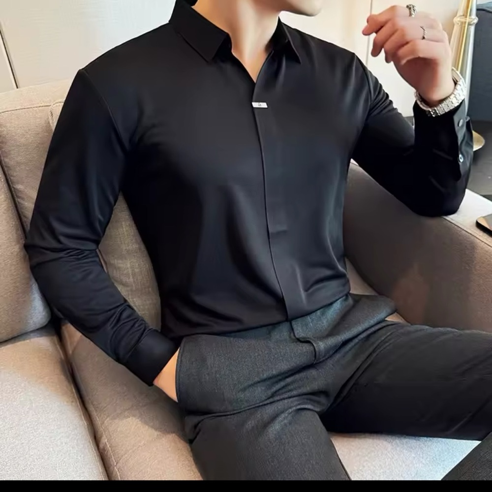 Men's Special V-neck Long-Sleeved Polo Shirt